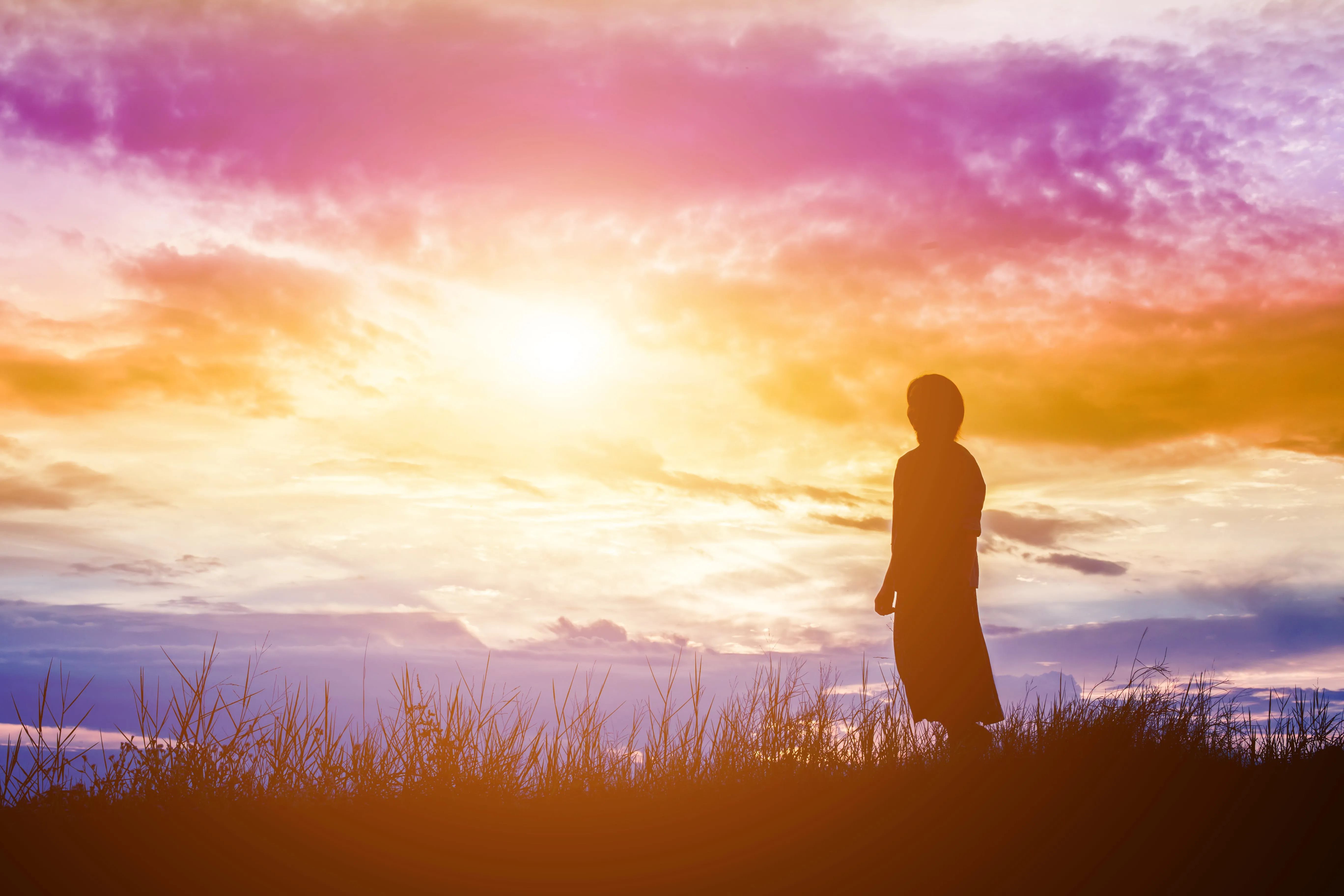 a person standing in a field