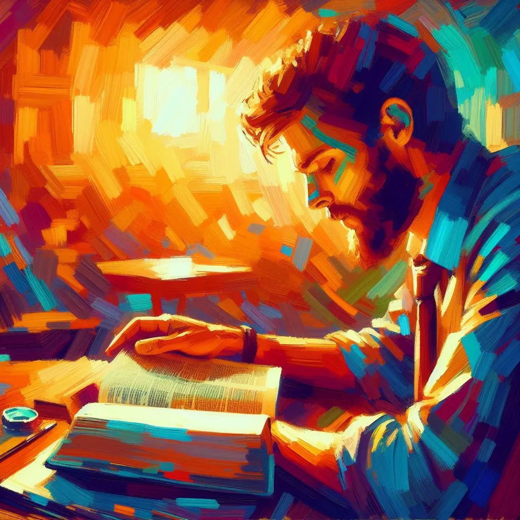 A man reading his bible