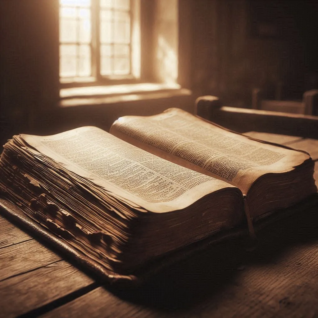 A bible open on a desk