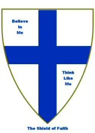 A shield with a blue cross